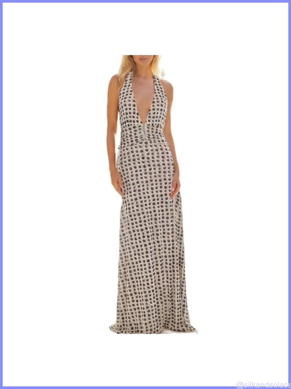Sexy Backless Halter Neck V-Neck Maxi Dress